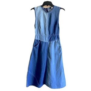 Super adorable mixed denim dress